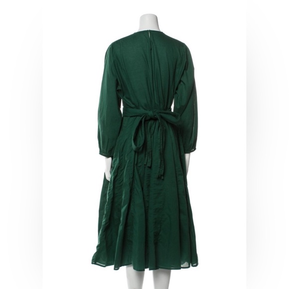 RHODE Resort Crew Neck Midi Hunter Green Dress - Picture 2 of 8